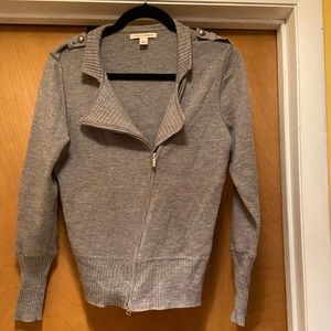 Banana Republic Asymmetrical Zip Sweater 🍁 Medium🍁Gray